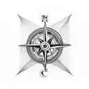 simplistic compass broken celtic tattoo design idea