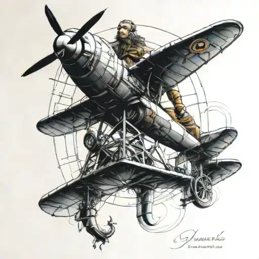 da vinci art work, paris sexy man Eiffel, fighter plane tattoo design idea