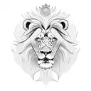 Lion emerging from the Seal of solomon tattoo design idea