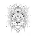 Lion emerging from the Seal of solomon tattoo design idea