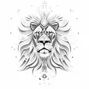 Lion emerging from the Seal of solomon tattoo design idea