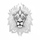Lion emerging from the Seal of solomon tattoo design idea