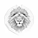Lion emerging from the Seal of solomon tattoo design idea