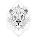 Lion emerging from the Seal of solomon tattoo design idea
