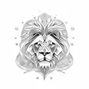 Lion emerging from the Seal of solomon tattoo design idea