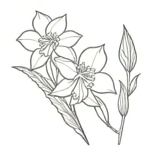 daffodil and maple leaf tattoo design idea