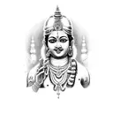 lord krishna  tattoo design idea