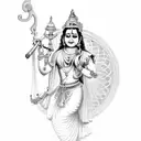 lord krishna  tattoo design idea