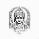 lord krishna  tattoo design idea