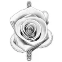 snake biting a rose with the text trust no one tattoo design idea