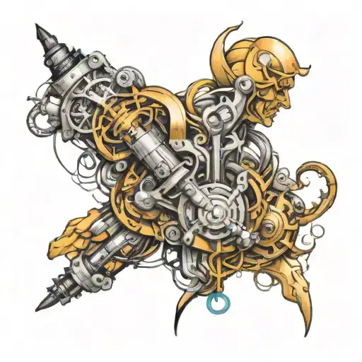 a full arm sleeve tattoo that make the entire arm look like it is mechanical to include very detailed wiring and new age tattoo design idea