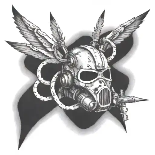fallout 3 and helldivers  tattoo design idea