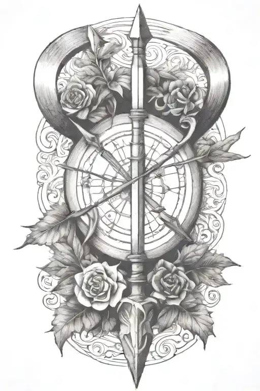 Bow and arrow elden ring tattoo design idea