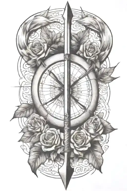 Bow and arrow tattoo design idea