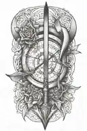 Bow and arrow tattoo design idea