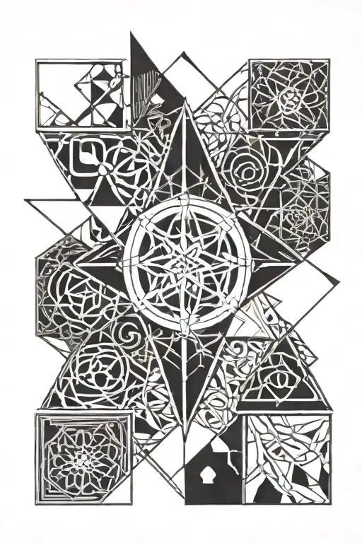 christianism islamism judaism Anarchy symbol merged tattoo design idea