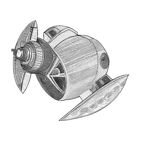 a spaceship tattoo design idea