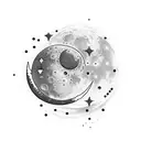 Moon and star patterned alcohol bottle tattoo tattoo design idea