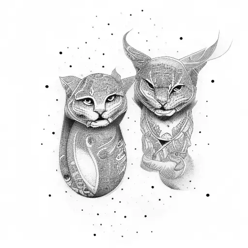 mother and son tattoo design idea