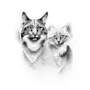 mother and son tattoo design idea