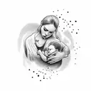 mother and son tattoo design idea