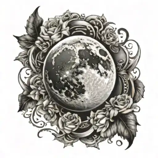 lunar eclipse tattoo design idea