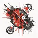 lunar eclipse/ clock face tattoo design idea