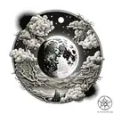 lunar eclipse tattoo design idea