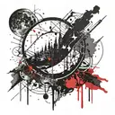 lunar eclipse tattoo design idea