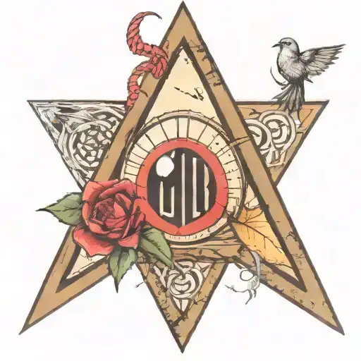 Deathly allows sign from Harry potter as the main theme. Inside the triangle have a pokeball and the hidden leaf symbol tattoo design idea