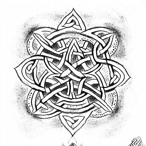 Celtic Knot + Aztec pattern  tattoo design idea