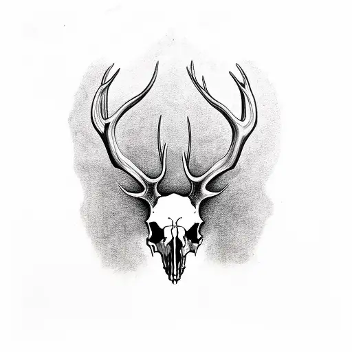 real elk skull  tattoo design idea