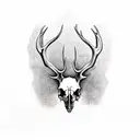 real elk skull  tattoo design idea