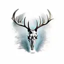 real elk skull  tattoo design idea