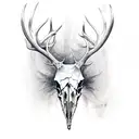 real elk skull  tattoo design idea