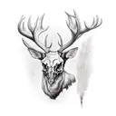 real elk skull  tattoo design idea