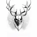 real elk skull  tattoo design idea