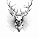 real elk skull  tattoo design idea
