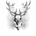 real elk skull  tattoo design idea