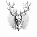 real elk skull  tattoo design idea