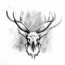 real elk skull  tattoo design idea