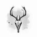 real elk skull  tattoo design idea