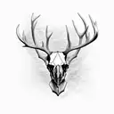 real elk skull  tattoo design idea