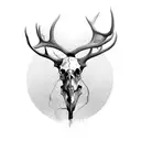 real elk skull  tattoo design idea