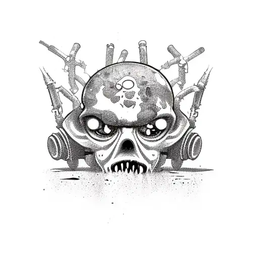 Toxic Zombies: Zombies that release poisonous gas or toxins. tattoo design idea