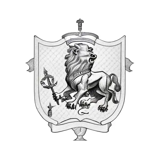 Scottish theme incorporating Robert the Bruce, Lion Rampant flag and a horse tattoo design idea