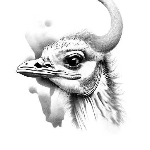 man riding on an ostrich  tattoo design idea