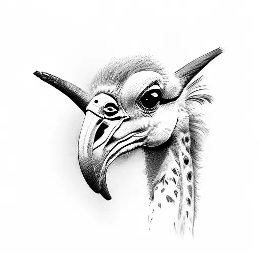 riding an ostrich  tattoo design idea