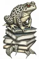 books with toad  tattoo design idea