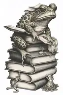 books with toad  tattoo design idea